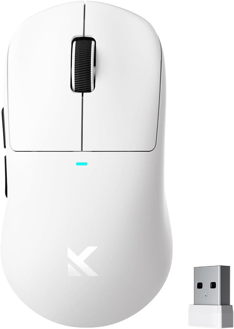 MCHOSE M7 Pro Wireless Gaming Mouse, 8K Polling, 55g Lightweight Ergonomic Computer Mouse PAW3395 Optical Sensor 650 IPS, 26000 DPI, 6 Programmable Controls USB-C 3-Modes PC/Mac White - Image 1